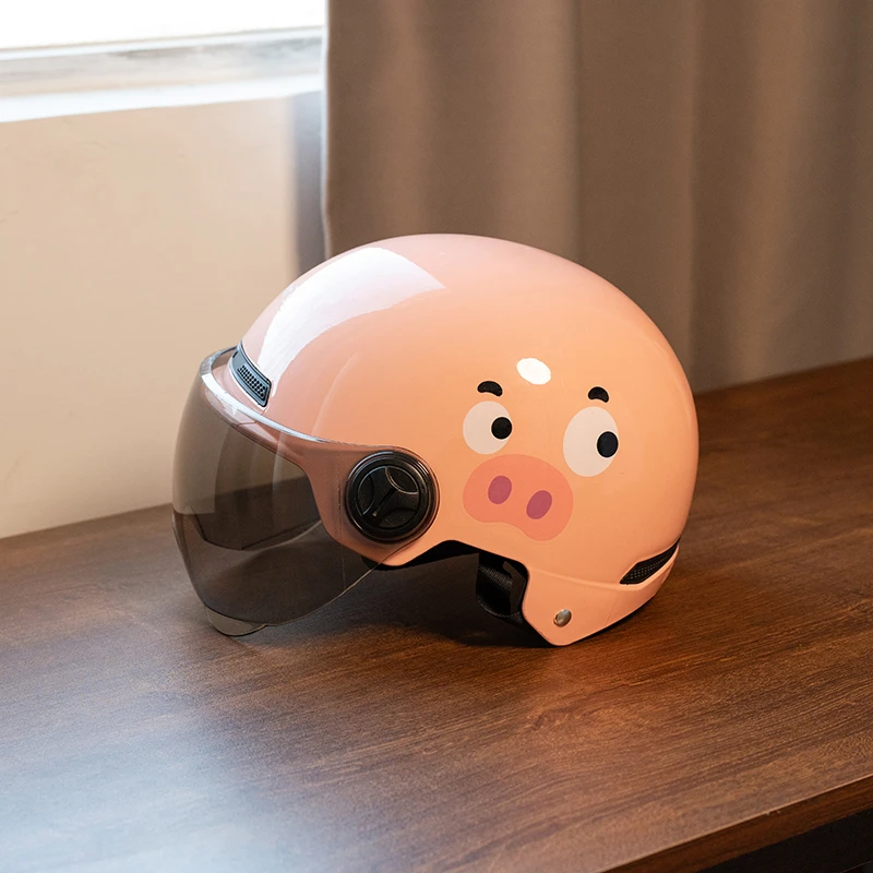 YOHA新国标3C认证卡通可爱电动车摩托头盔骑行防晒安全帽卡通女款