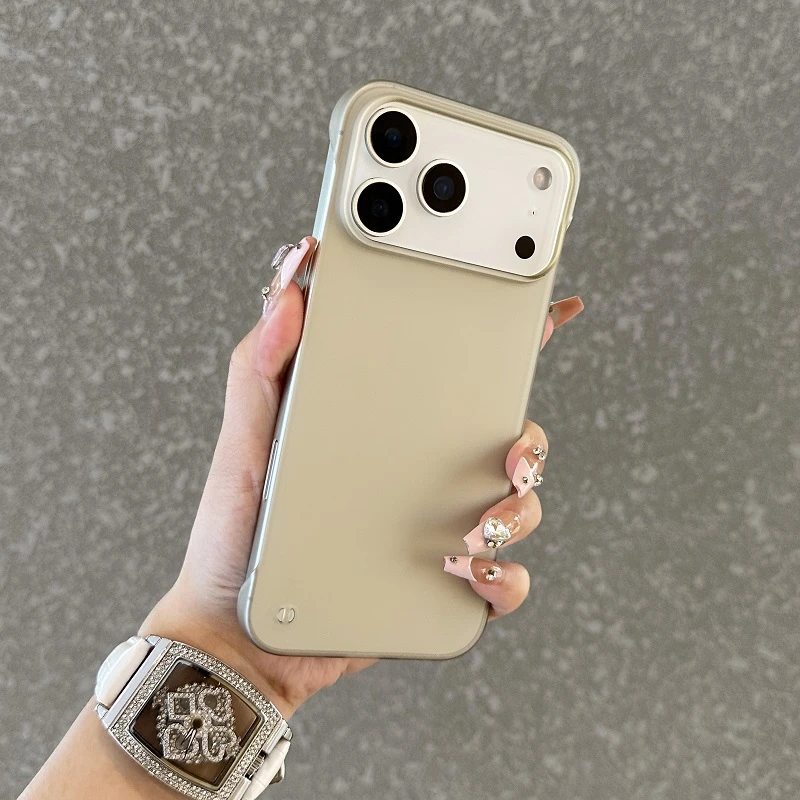 适用于iPhone17手机壳磨砂无边框苹果17pro透明大孔16散热防摔15