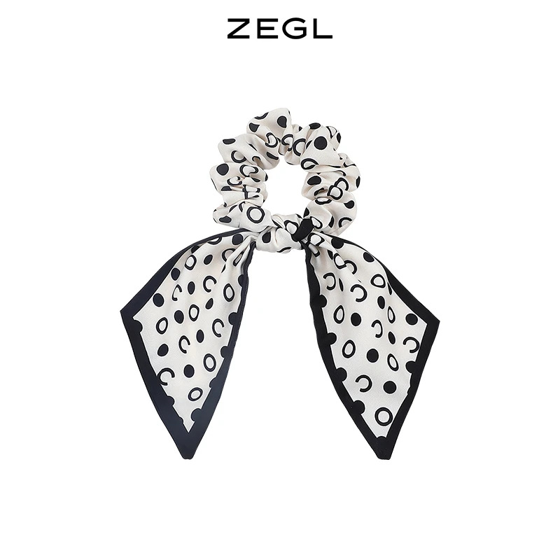 时尚波点米白色发圈