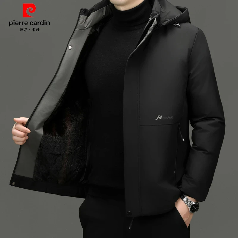 皮尔卡丹棉服男中年2024新款男士商务休闲棉衣加绒加厚上衣外套