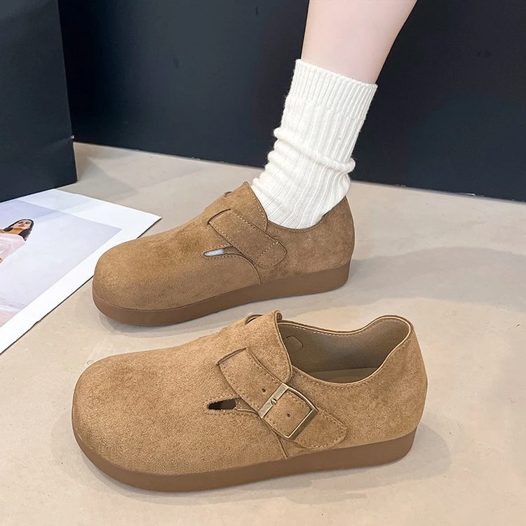 YYCORAL/宇逸瑚真皮复古老钱风琥珀流光勃肯鞋舒适户外耐磨潮流女