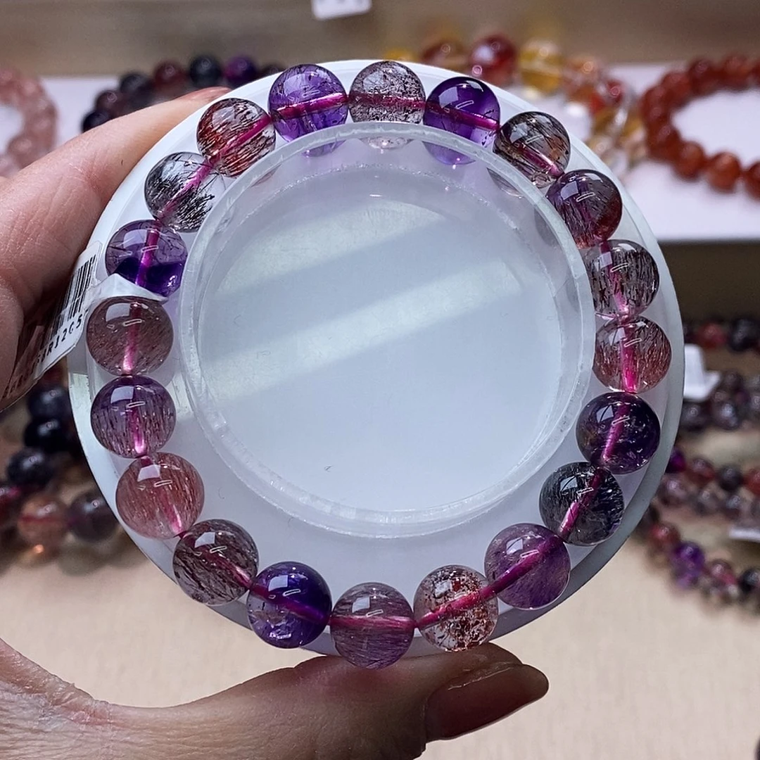 水晶手链未镶嵌黑加侖超七10+m