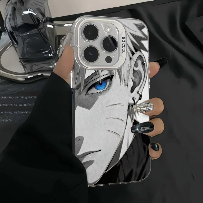 奥菲顿蓝眼鸣人彩银适用苹果17/16元气手机壳华为p70vivo小米oppo