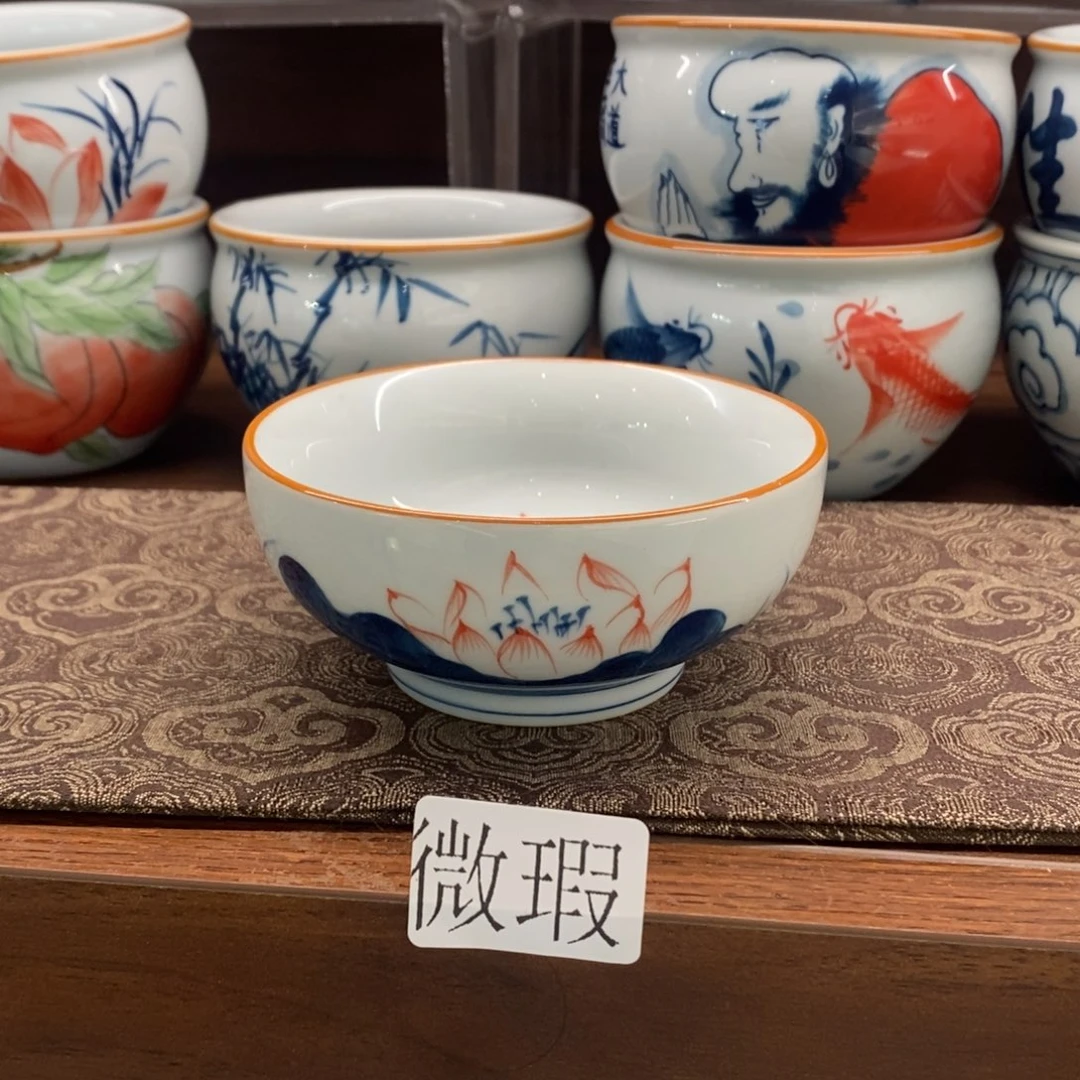 釉下彩老陶泥手工绘制