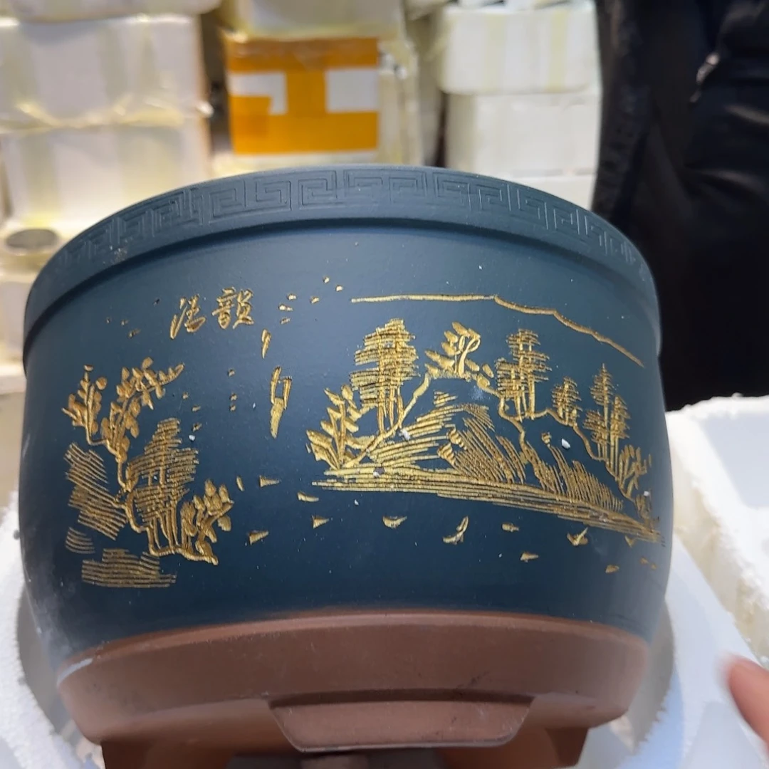 紫砂花盆口径25厘米高度15