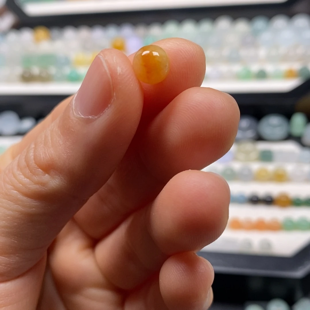 翡翠散珠卡7.1黄翡圆珠