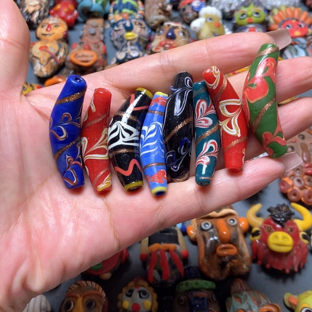 玻璃颈饰印度尼西亚弯管一组