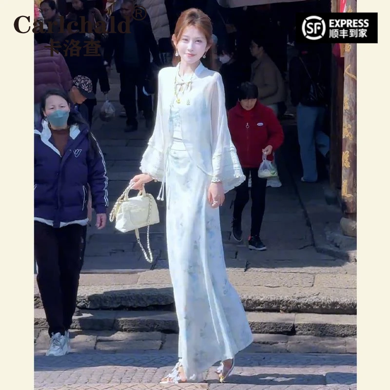 卡洛查（CARLCHALD）夏季新气质改良休闲轻奢大气上档次女神范轻