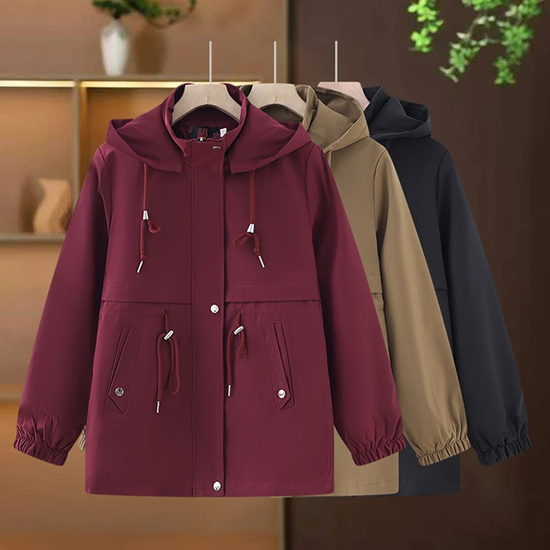 遮肉新款风衣中长款韩版中年妈妈秋装外套大码中老年春秋夹克女