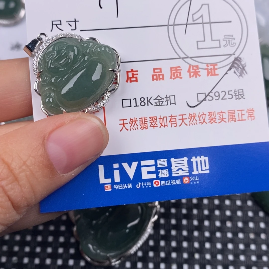 樱***人翡翠银S925镶嵌颈饰