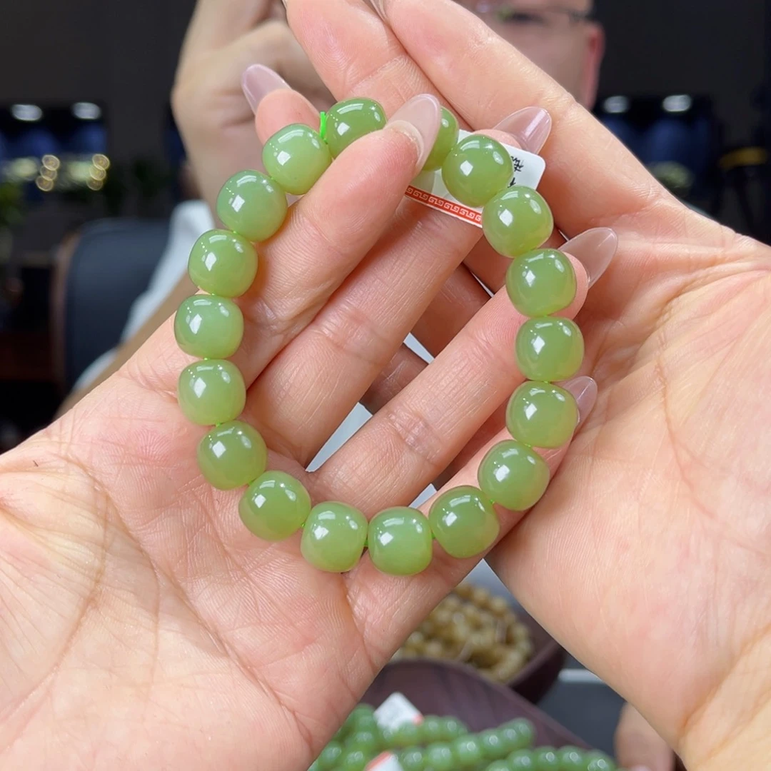 未镶嵌手链和田玉天然和田玉新疆若羌青黄口料12