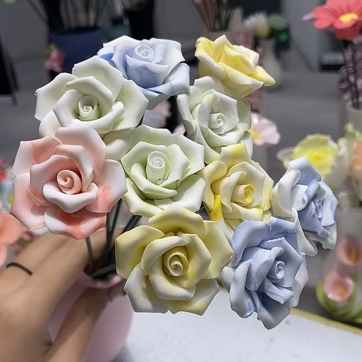 陶瓷纯手工捏花设计