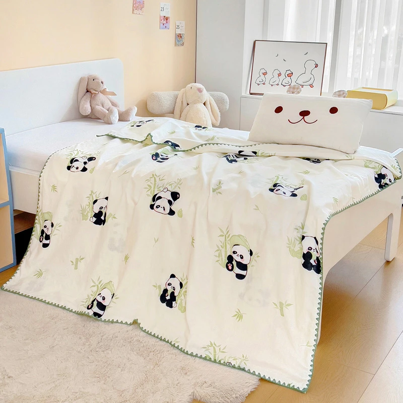 【MM纱布毯】A类100%全棉纱布盖毯儿童卡通幼儿园空调被毯午睡毯