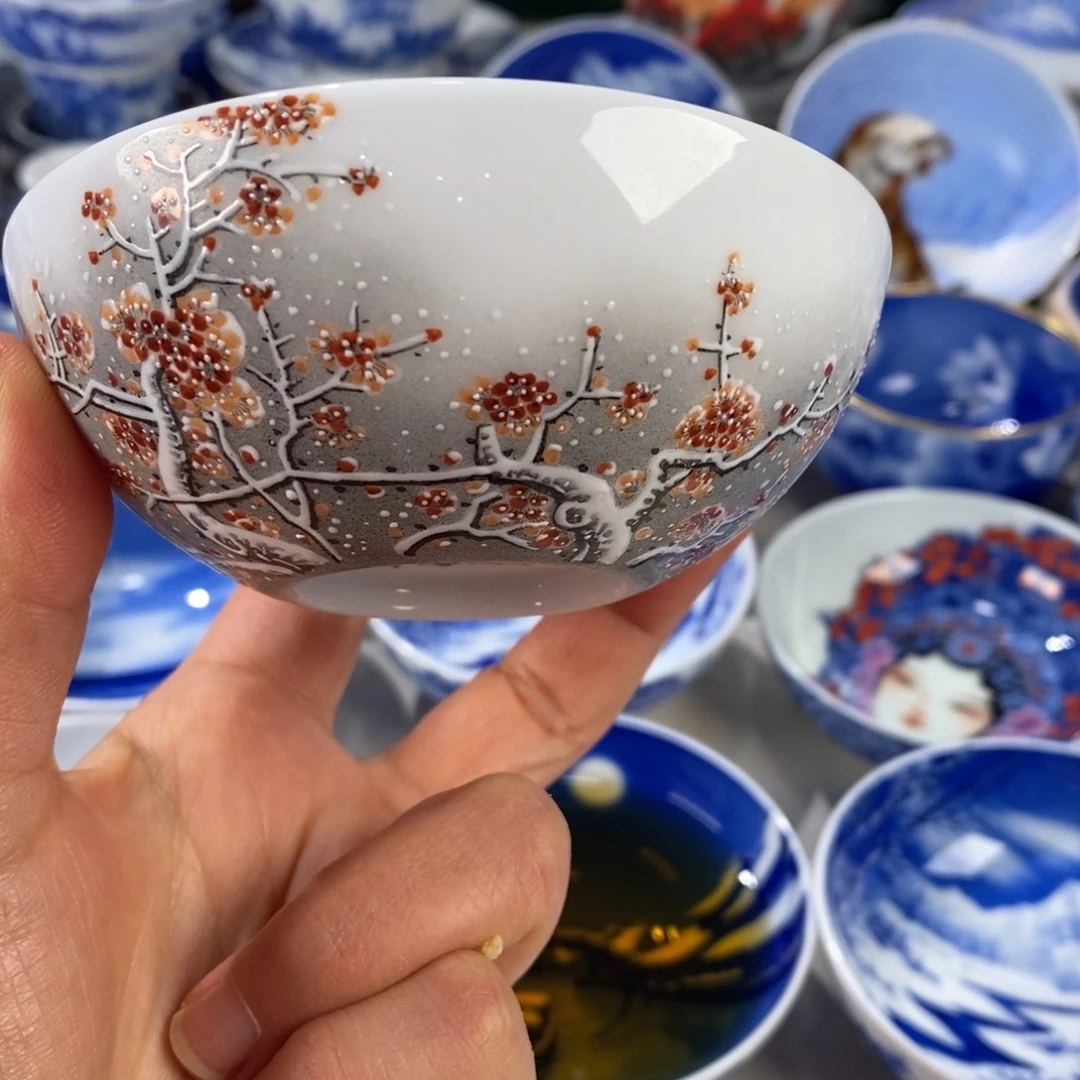 粉彩梅花主人杯杯