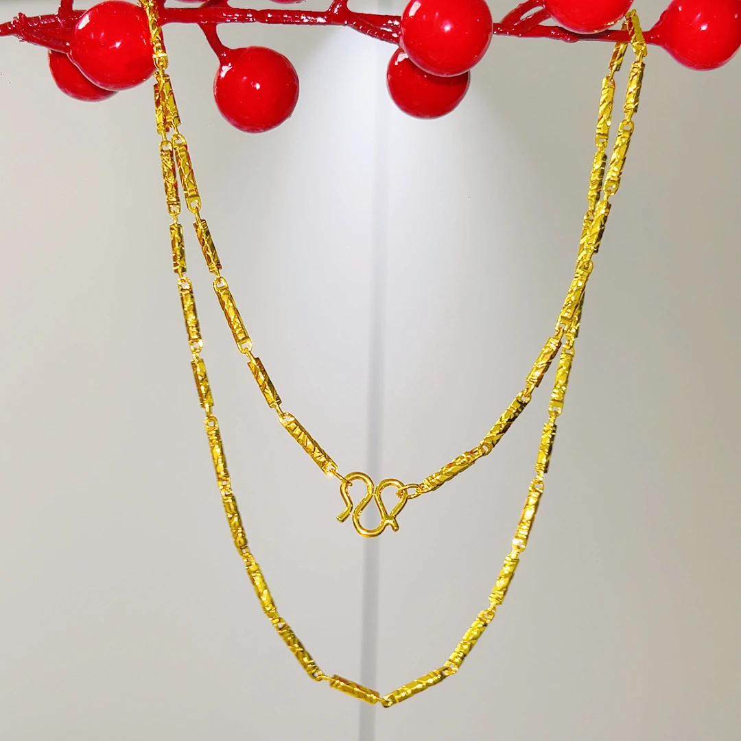 项链 竹节项链  金缕流光镭射爆闪项链