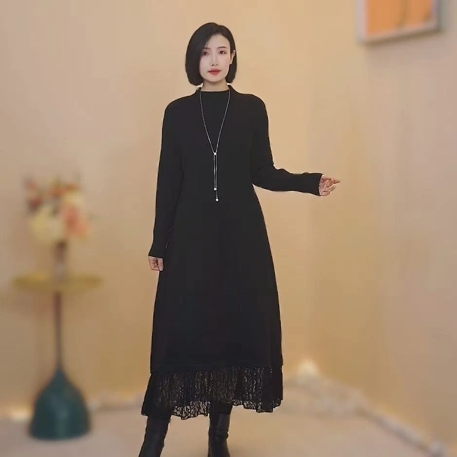 【X1115】2024年冬季新款时尚百搭气质连衣裙