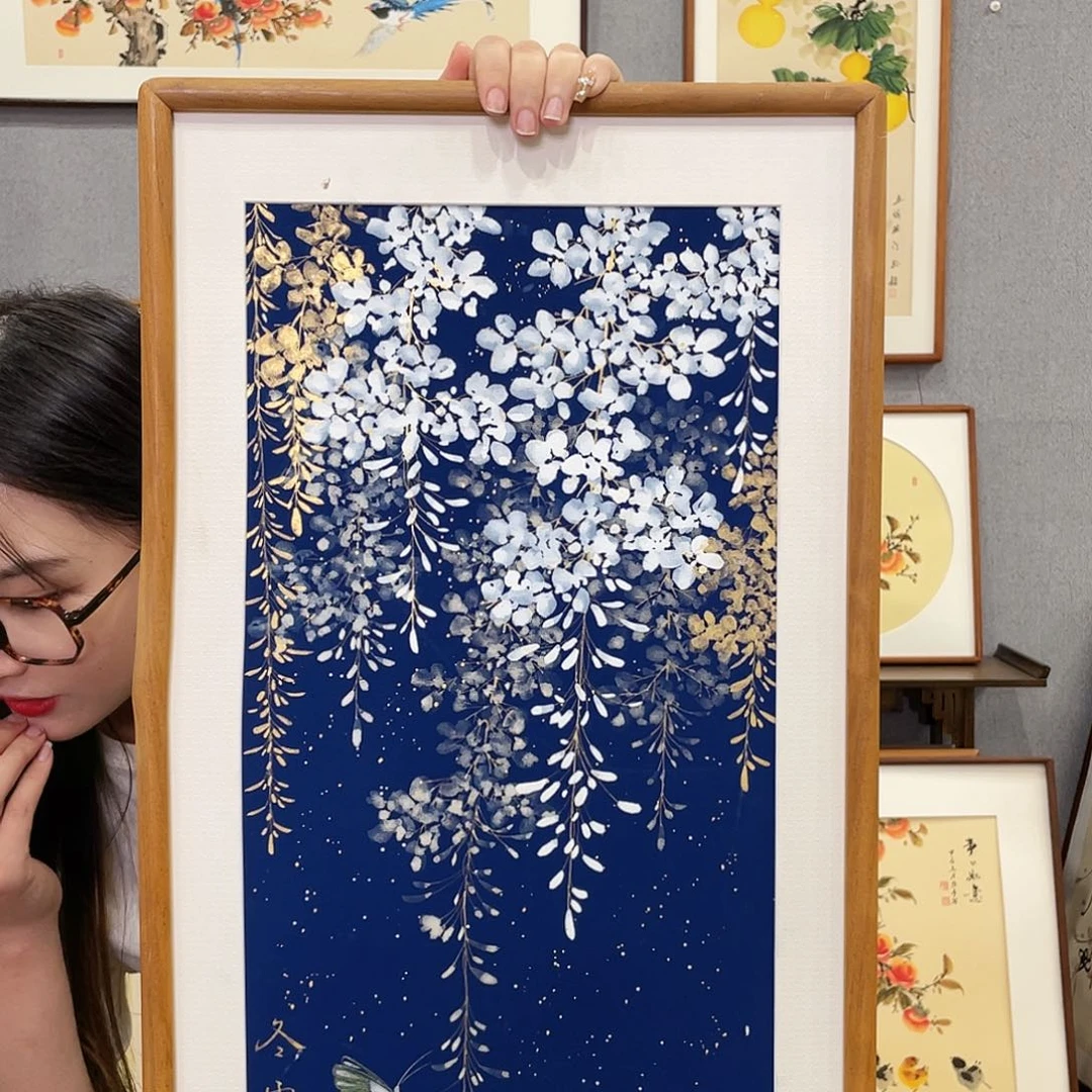 书法手绘带框尺寸：36*69