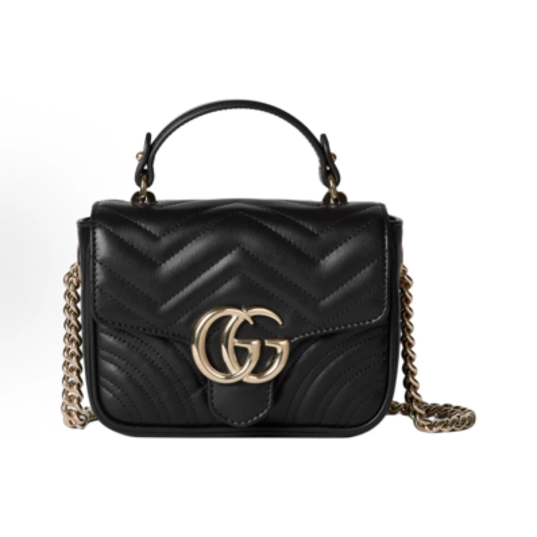 99新 GUCCI/古驰 新款手柄马蒙邮差包风琴包手提包