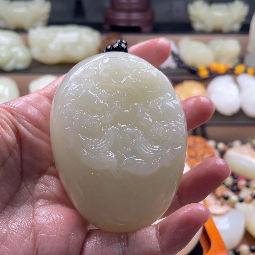 寒***江石材古青石手把件