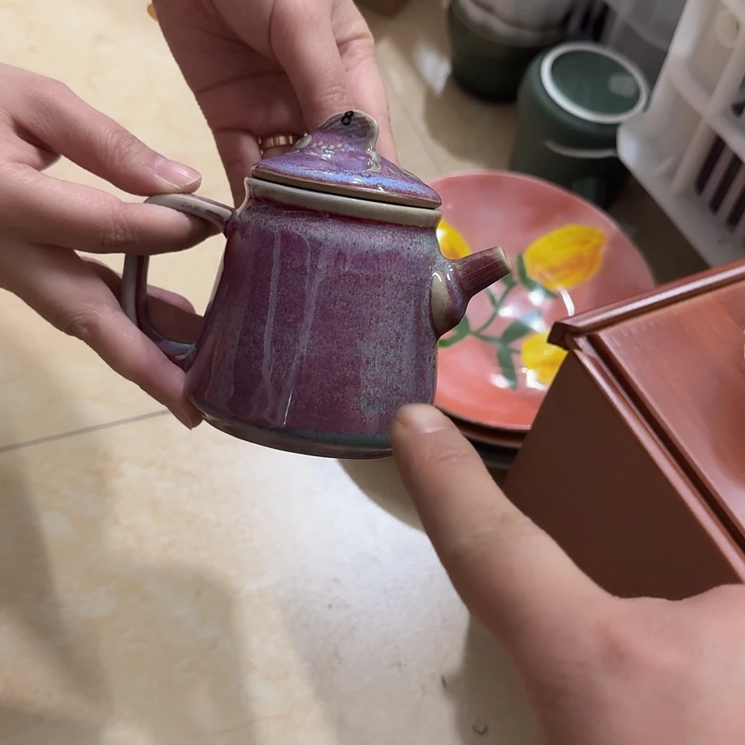 陶杯子微瑕均次小壶一个