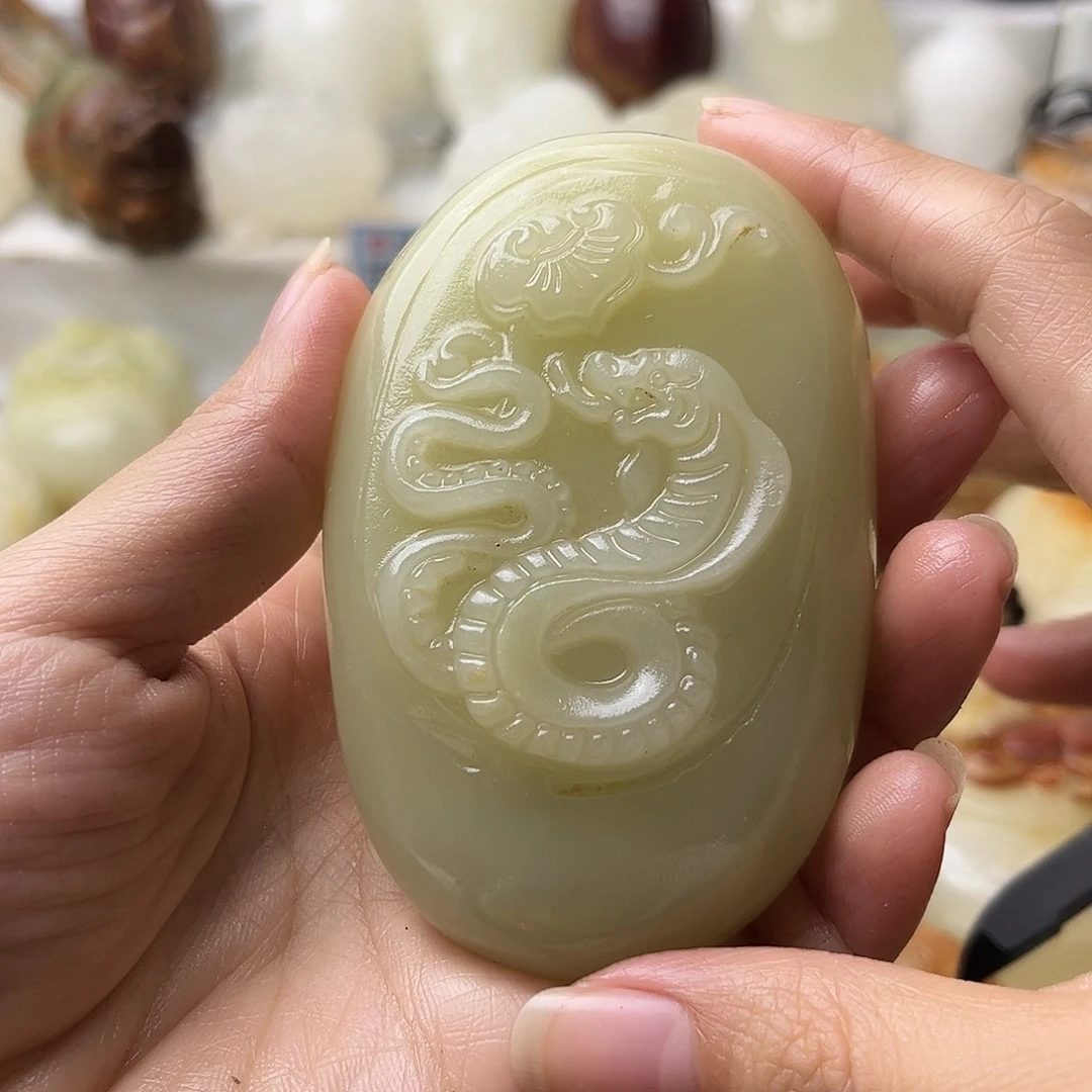 石材方解石手把摆件不退换蛇