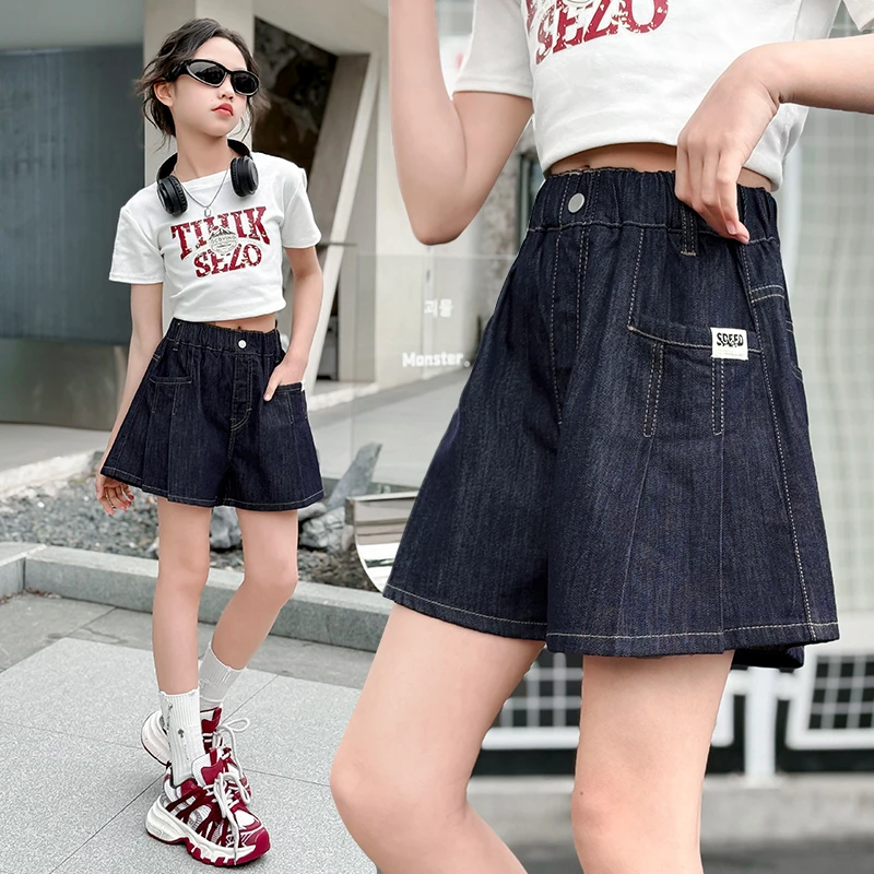 女童裤子夏季薄款儿童牛仔短裤外穿夏天洋气新款夏装中大童小女孩