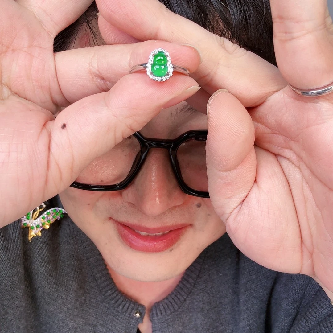 翡翠颈饰银S925镶嵌一个