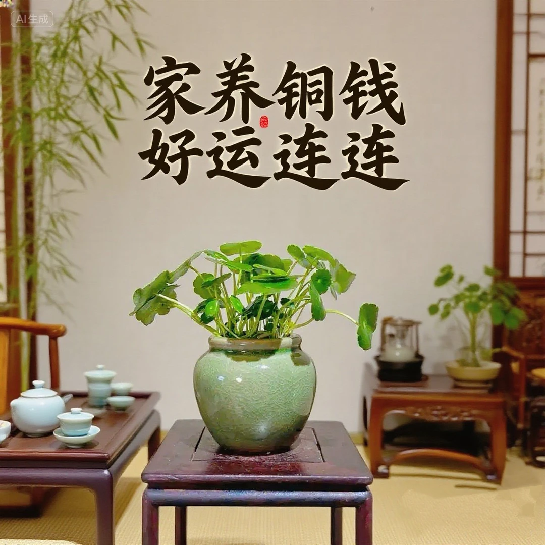 水培铜钱草室内好养桌面办公室迷你绿植