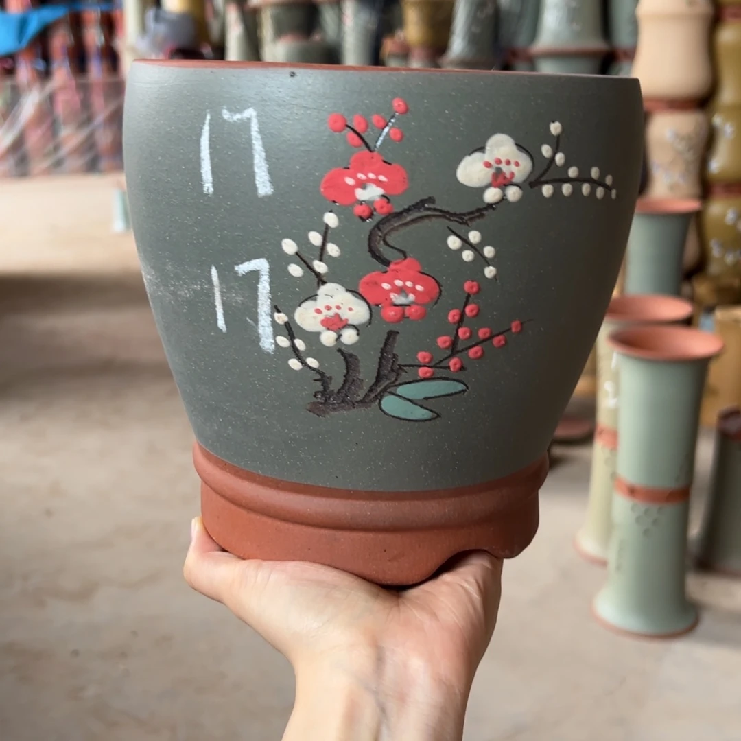 宜兴川阁紫砂花盆单个