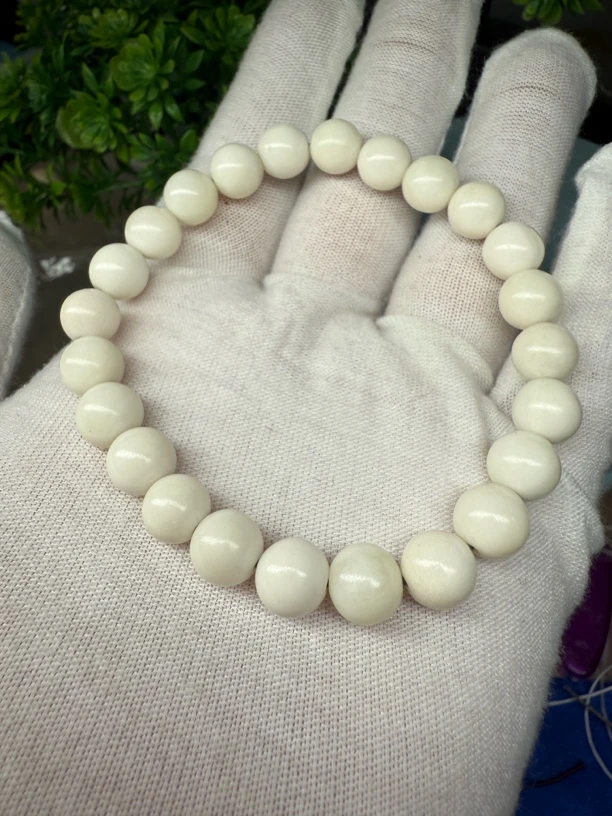 A68人工养殖鹿角雕刻圆珠，0.8圆珠