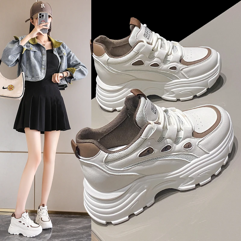 小白鞋增高老爹鞋春季网面运动鞋休闲鞋时尚百搭女鞋韩版夏季百搭