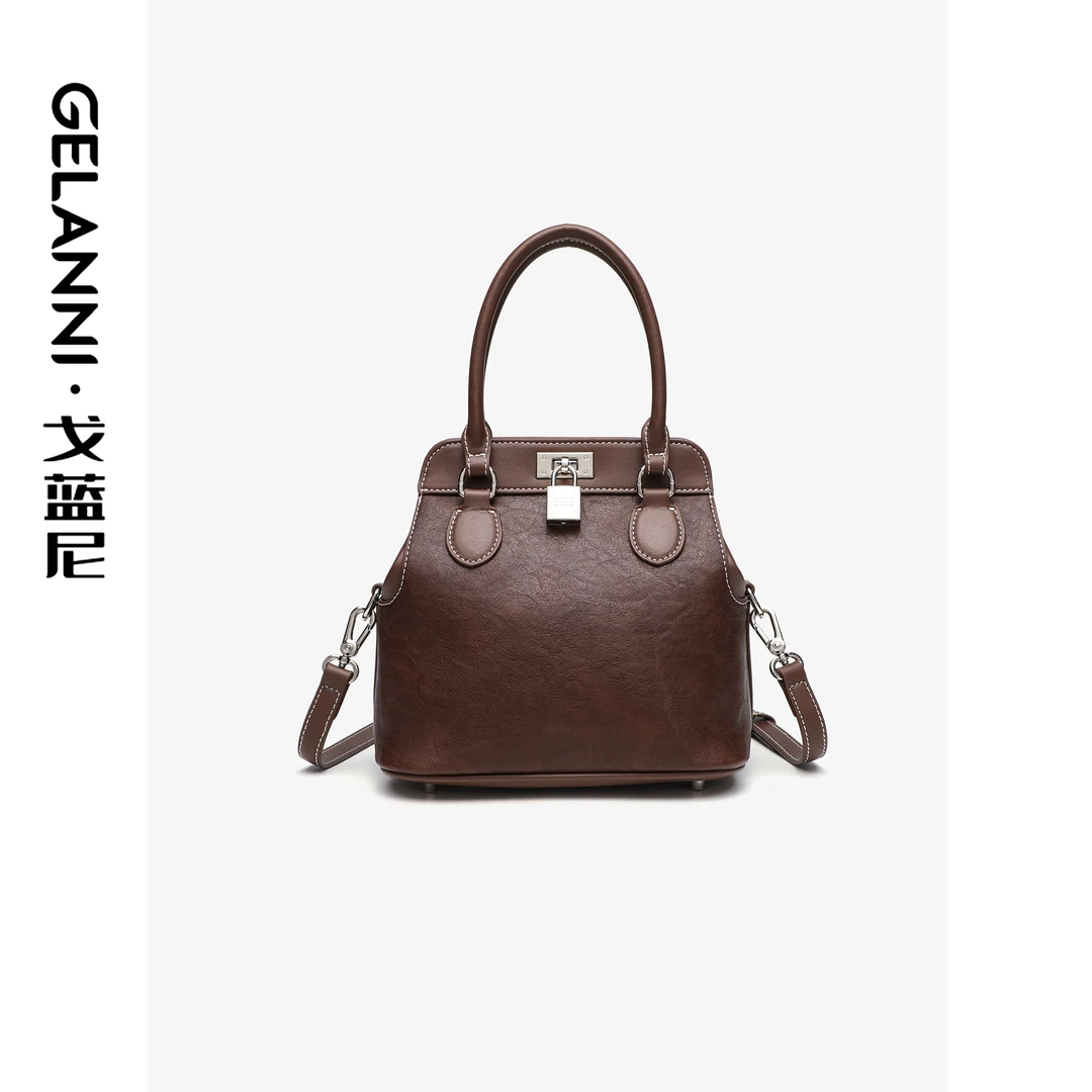 【袁班长专属】GELANNI高定植鞣牛奶盒子包GLN241119P咖色