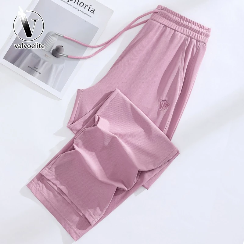 VALVOELITE新款阔腿裤夏季薄款运动裤女防晒速干裤女士宽松长裤