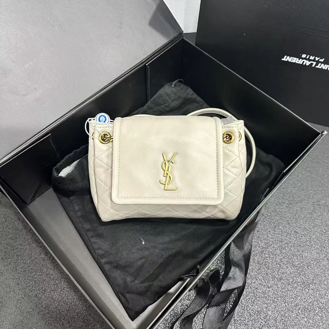 99新 YSL/圣罗兰 壹所奢品/YSL光面白金Lolita洛丽塔包/XZ/代卖