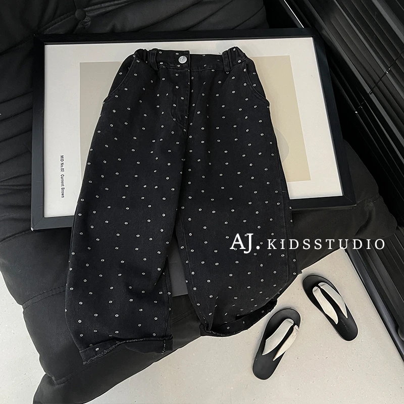 【现货】阿卷春秋装儿童帅气日常百搭宽松休闲碎花牛仔裤子MPG4103