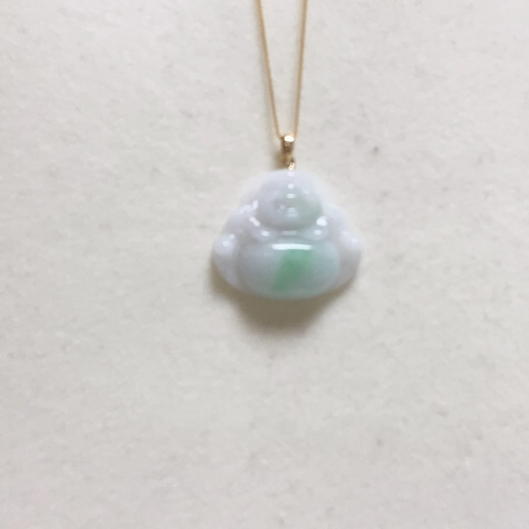 翡翠颈饰18K金镶嵌佛