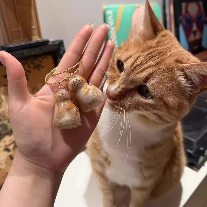 透明猫毛收纳盒吊饰扭蛋猫咪毛发存放胶囊纪念收藏包包钥匙扣挂件