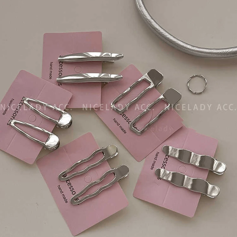 银色Y2K甜酷辣妹风发卡发夹刘海夹多巴胺穿搭碎发夹百搭发饰新款