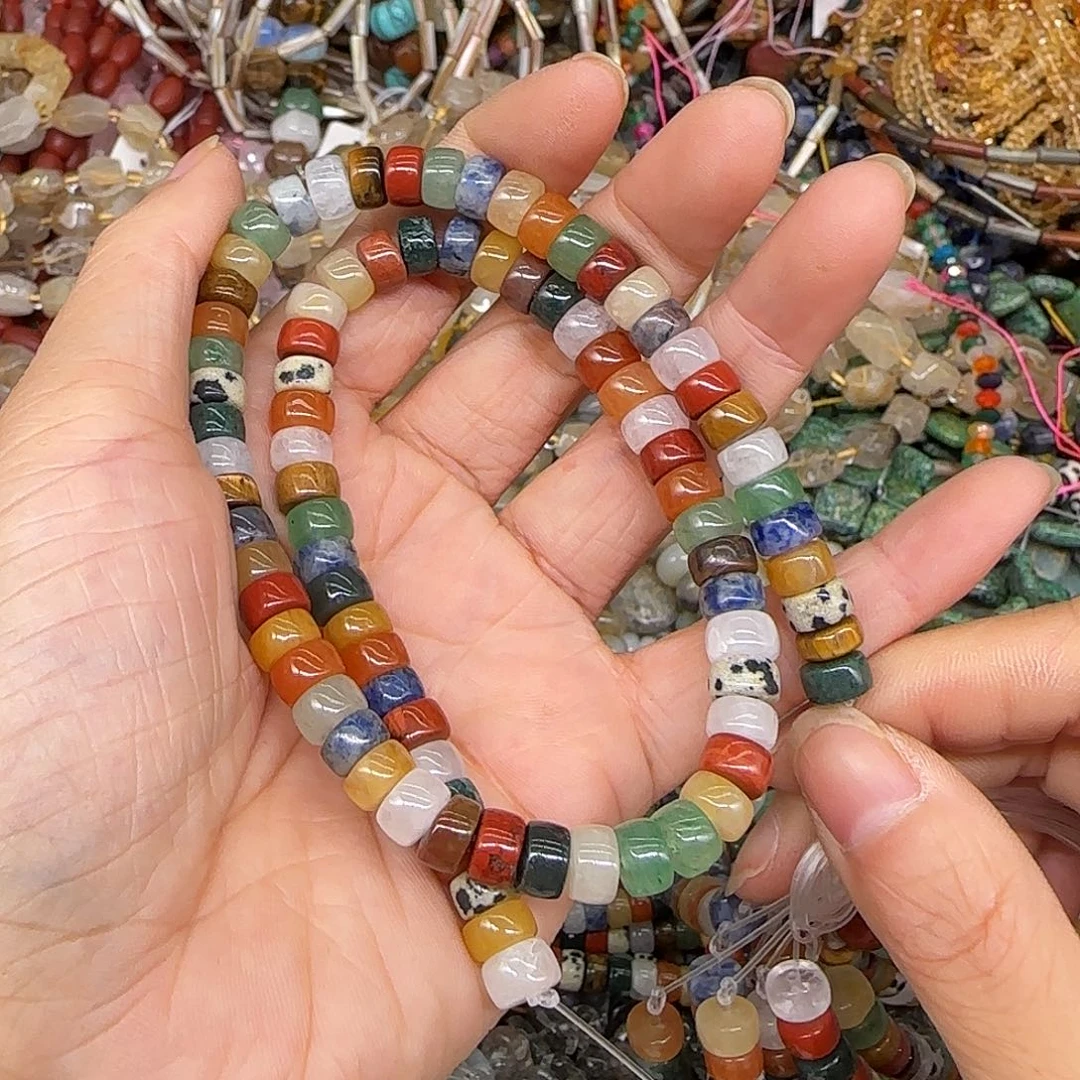 玛瑙/玉髓合金珠宝半成品玛瑙7mm一条剁珠