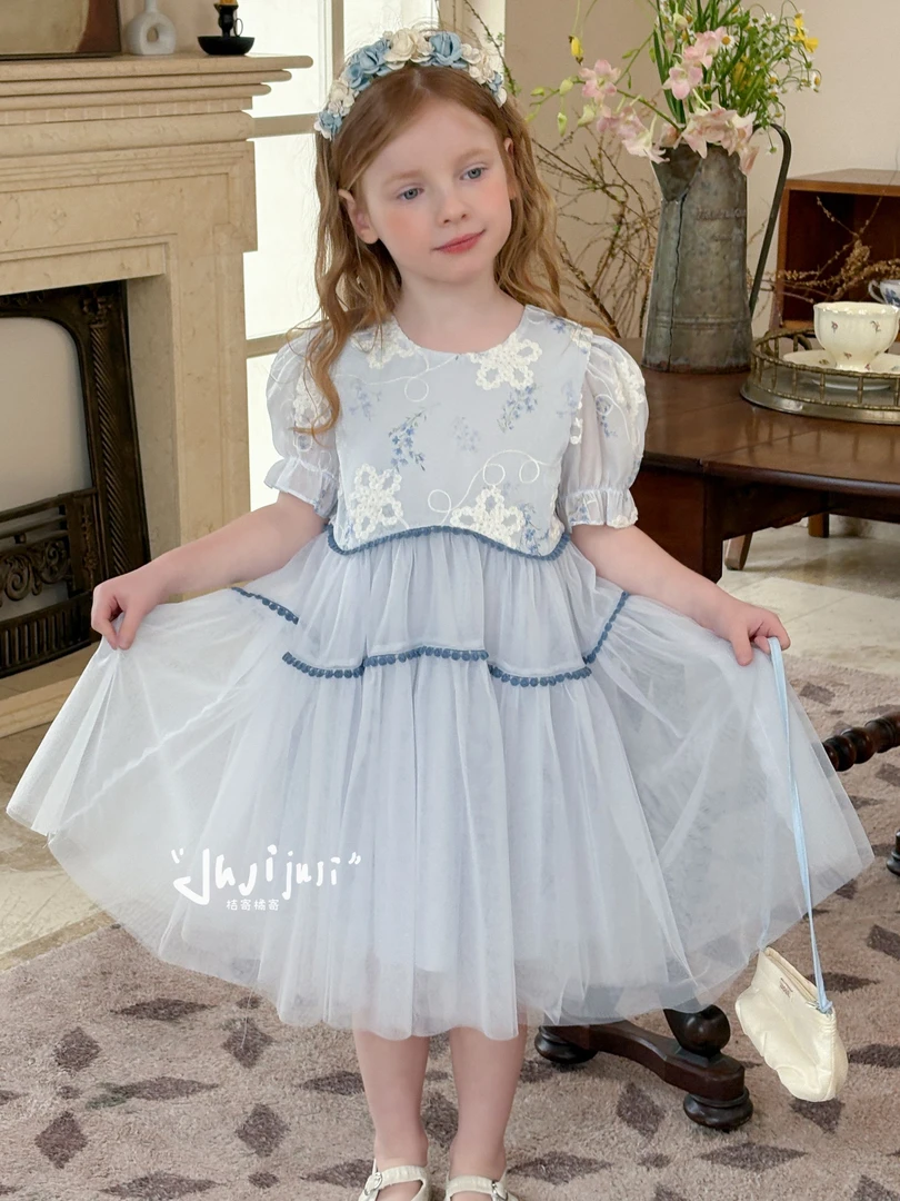 桔寄橘寄juji•25夏款上新【铃兰乡野】泡泡袖蕾丝公主裙连衣裙X8630