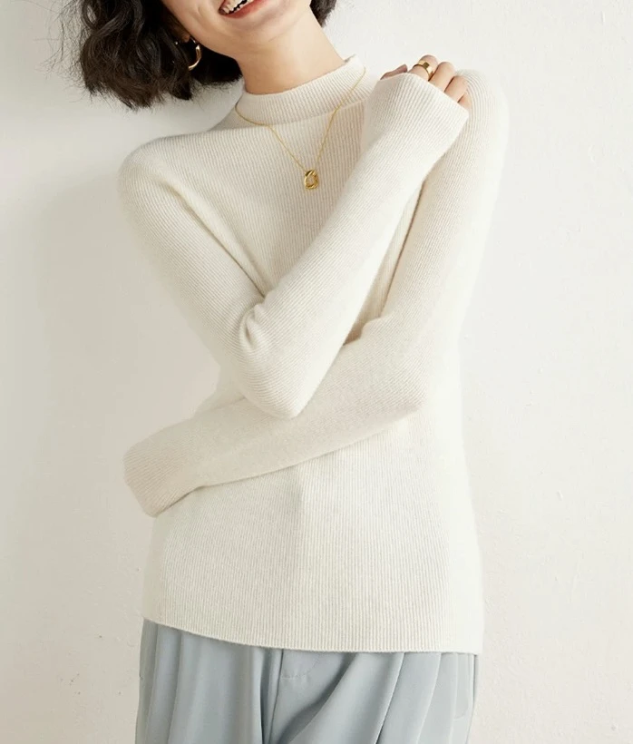 【100绒】半高领纯色秋冬修身百搭长袖上衣内搭女士针织