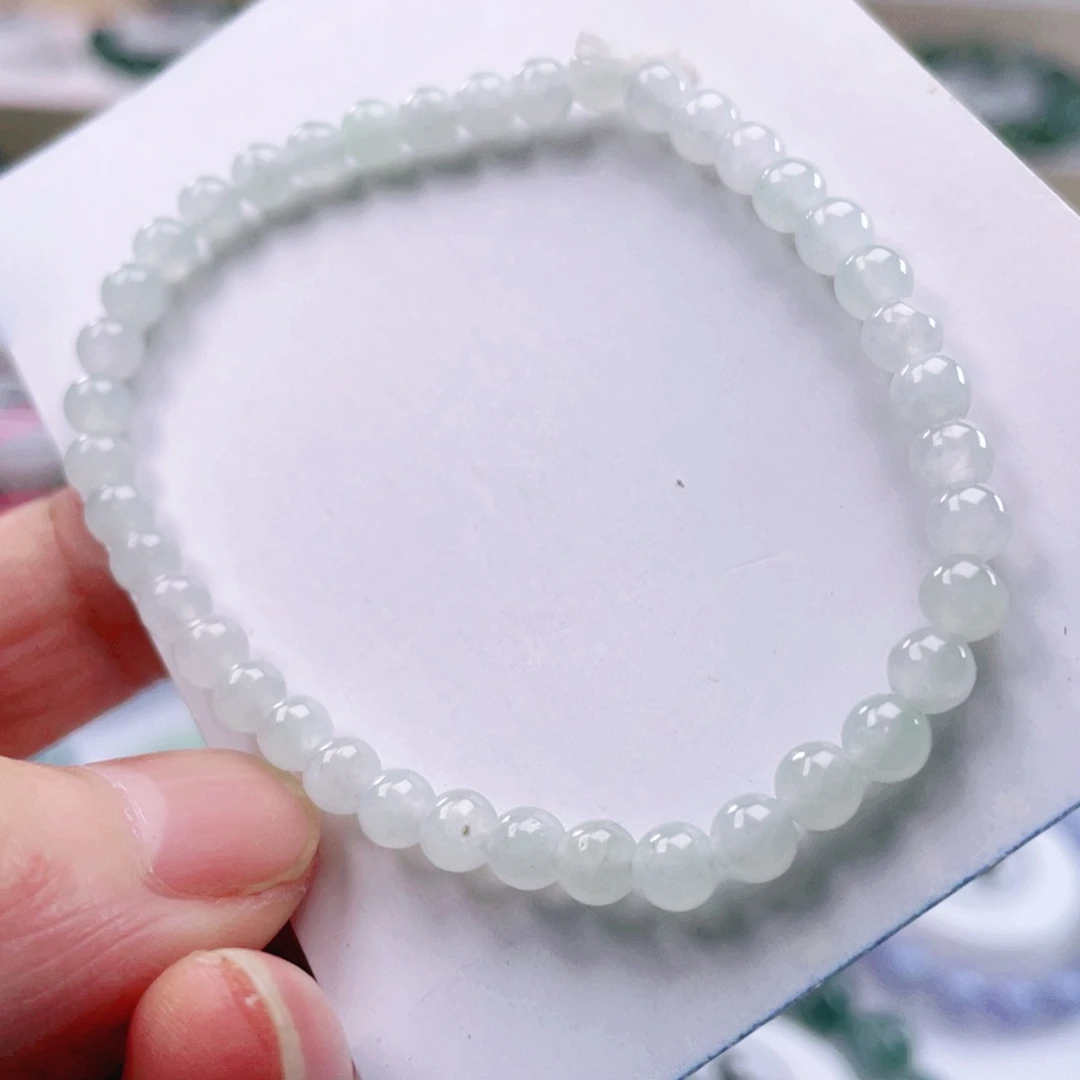 翡翠未镶嵌项链天然翡翠手链5mm