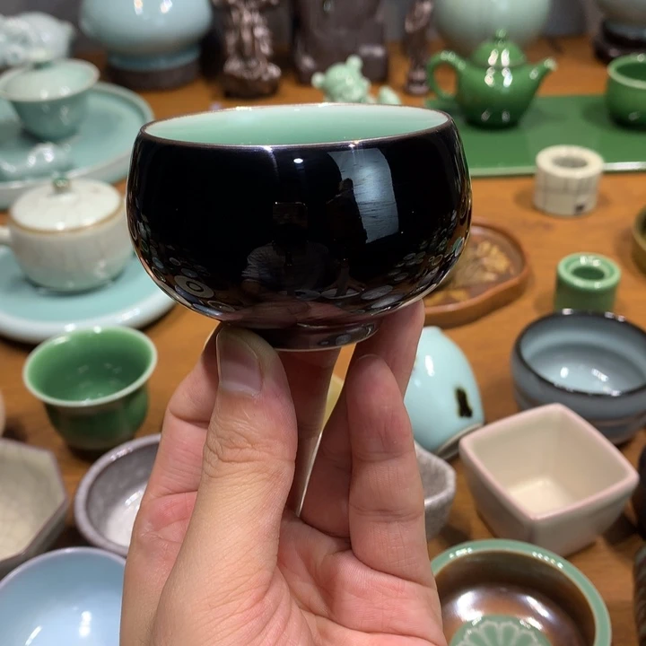 龙泉青瓷手工双釉结合