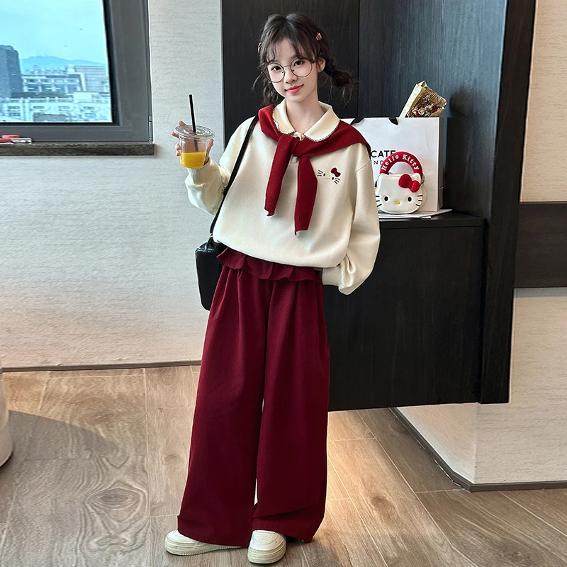 女童秋季套装2025新款儿童洋气巨好看秋装大童春秋炸街卫衣两件套