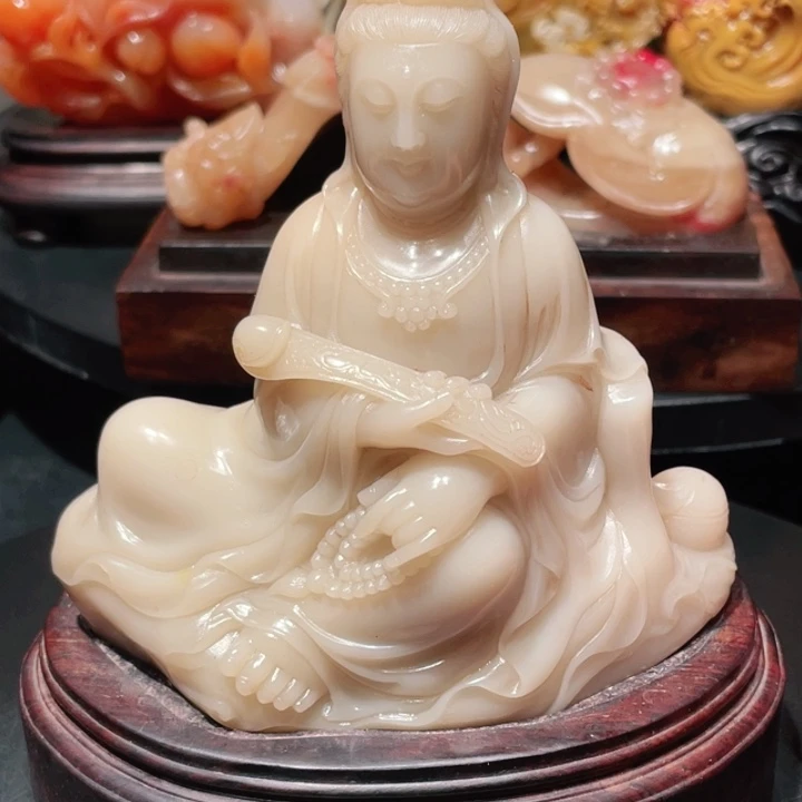 寿山石我***子结晶地善伯