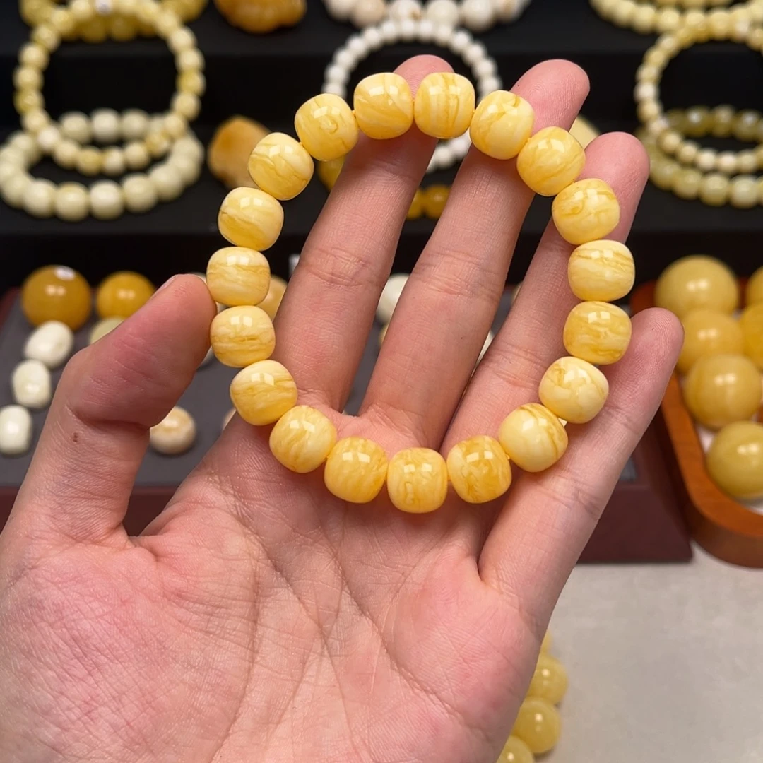 手链琥珀未镶嵌同料精工老型虎皮手串