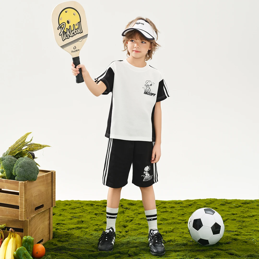 Snoopy/史努比【洛儿妈青货】2025夏季男童套装休闲运动套装4Z056