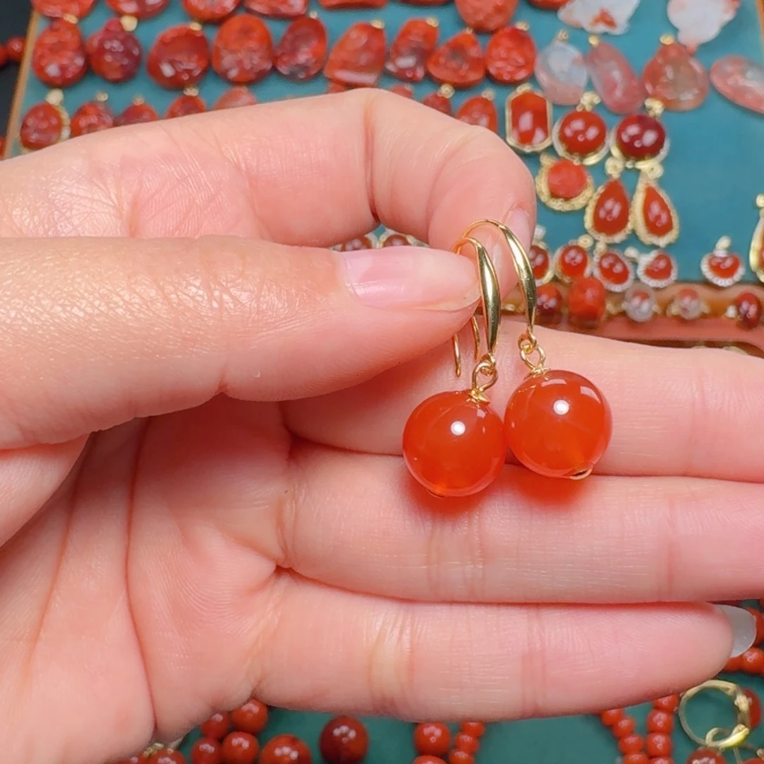 南红玛瑙南红18+冰红银S925镶嵌