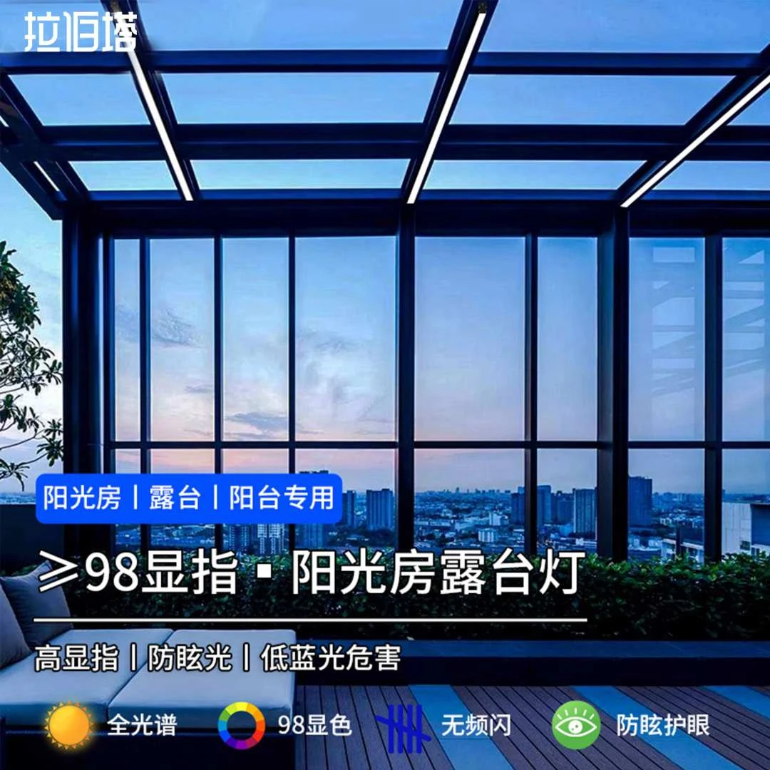 阳光房专用吸顶灯户外阳台过道灯防雨走廊顶灯长条露台屋檐阳光棚