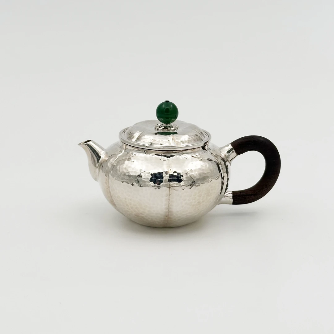 手工锤纹南瓜泡茶壶